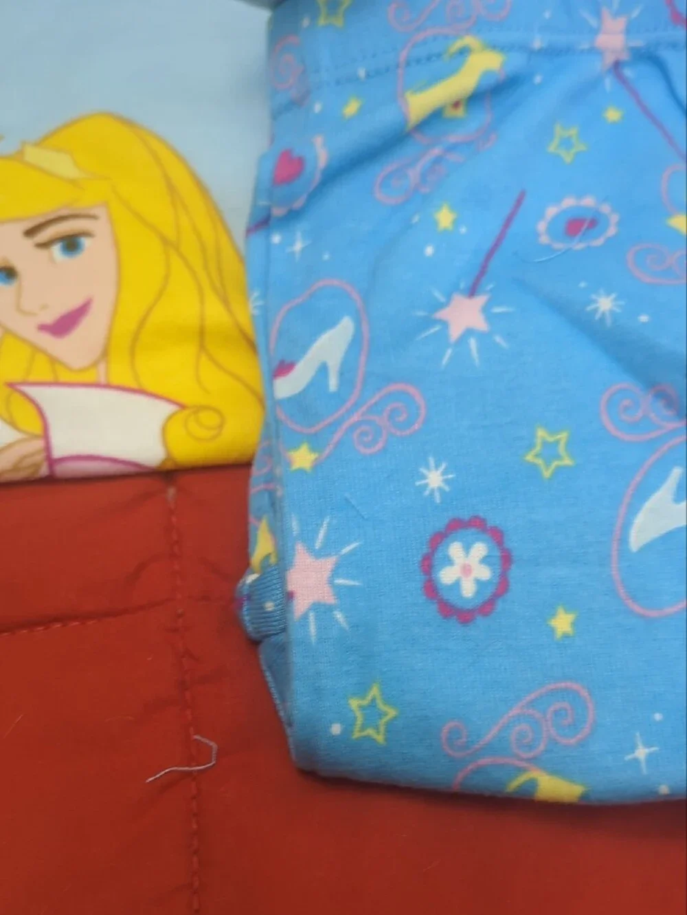 Disney Girls Light Blue Princess Short Pajama Set